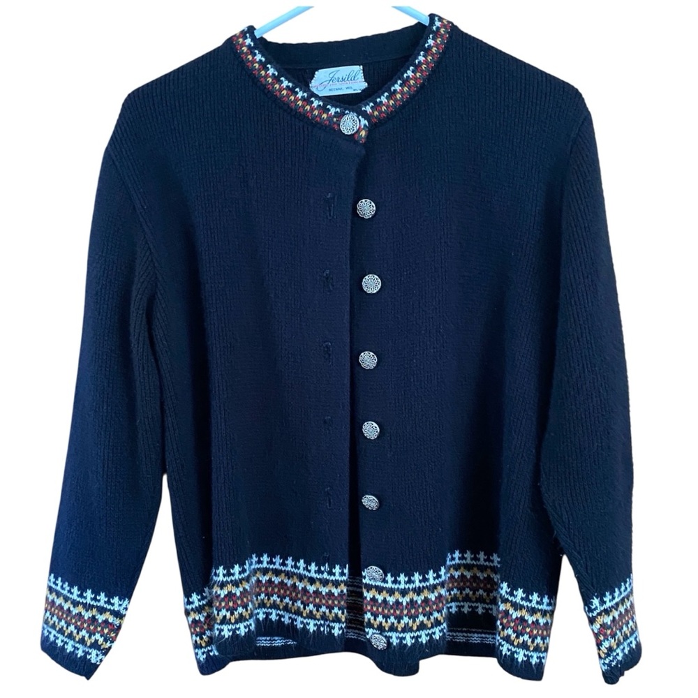 Vintage Jersild Wool Cardigan Sweater Granny Church Housewife